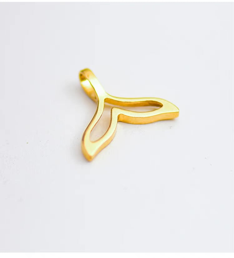 Whale Tail Motif Charm Pendant