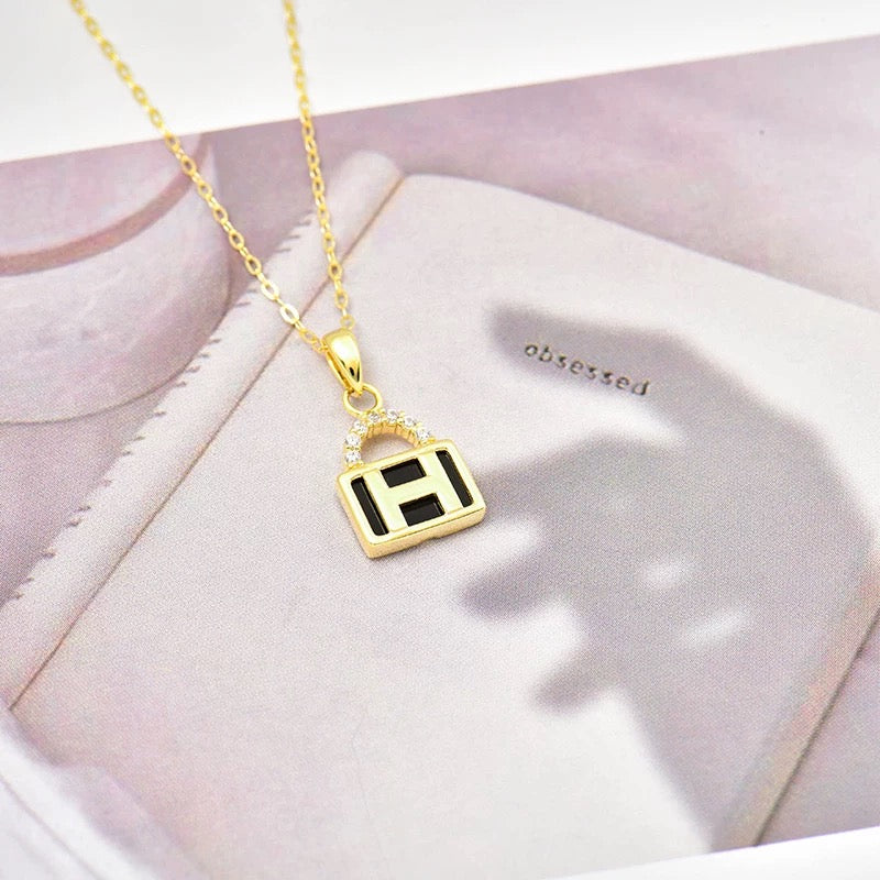 H Briefcase Charm Necklace