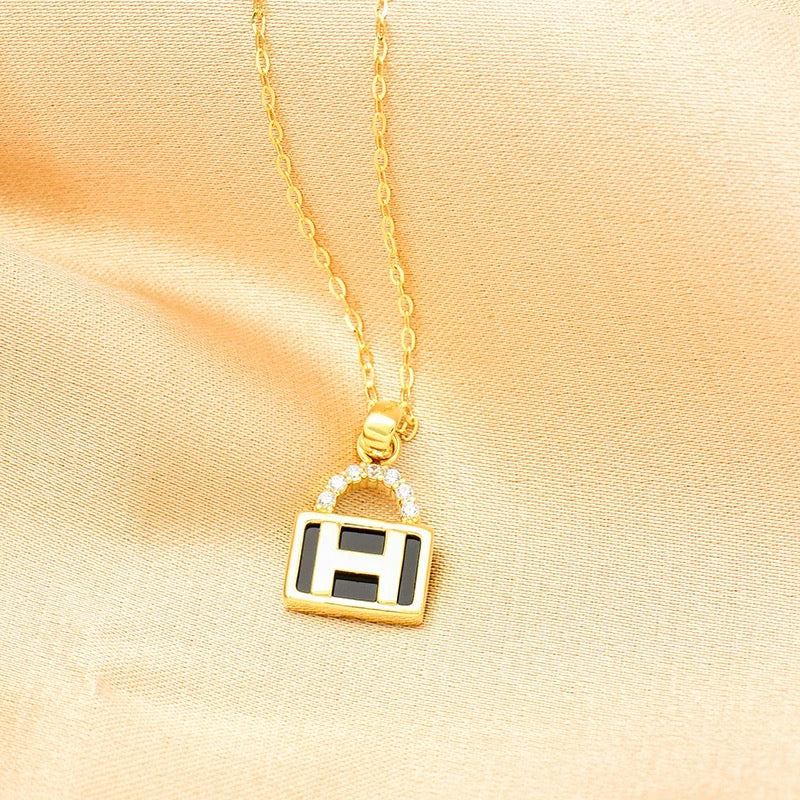 H Briefcase Charm Necklace