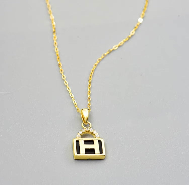 H Briefcase Charm Necklace