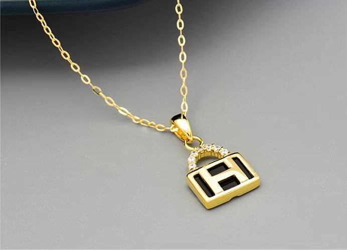 H Briefcase Charm Necklace