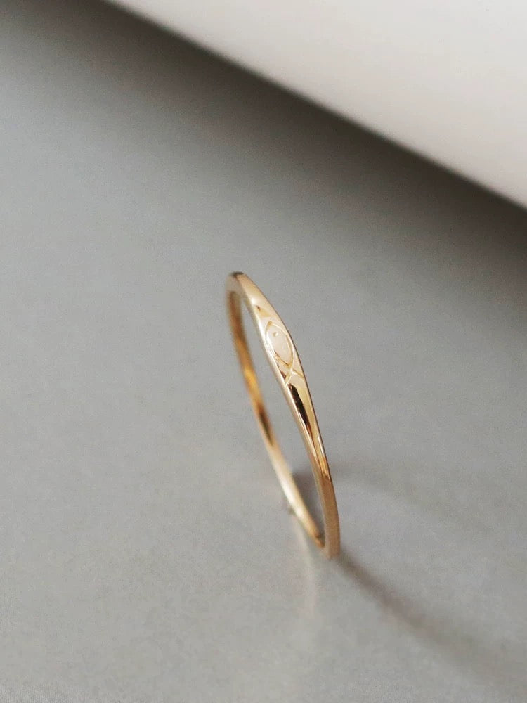 Engraved Fish Stackable Ring