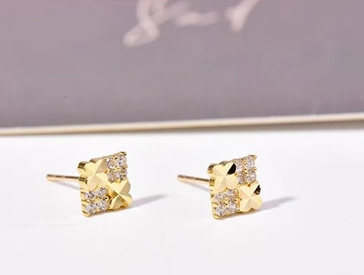 Clover Tile Squares Stud Earrings