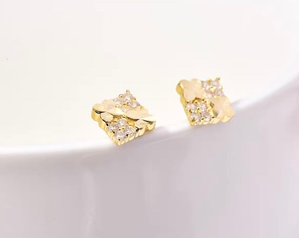 Clover Tile Squares Stud Earrings