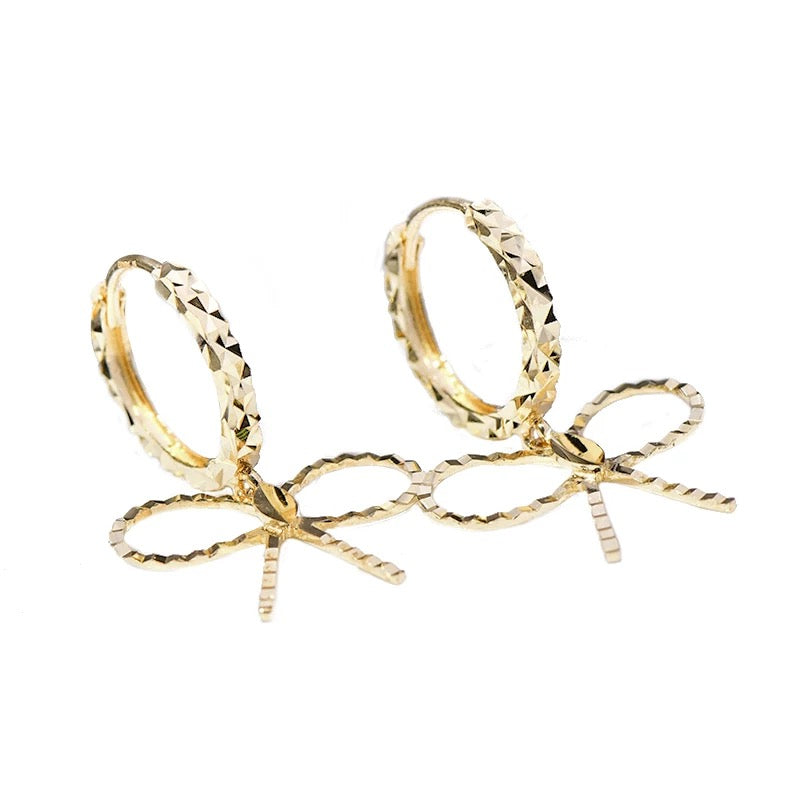 Scissor Bow Hoop Earrings