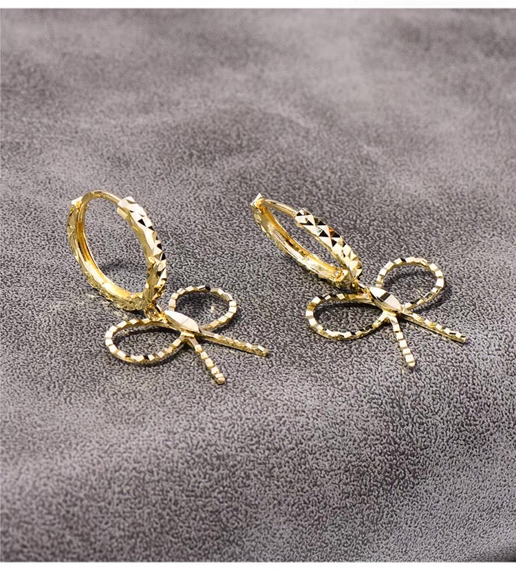 Scissor Bow Hoop Earrings
