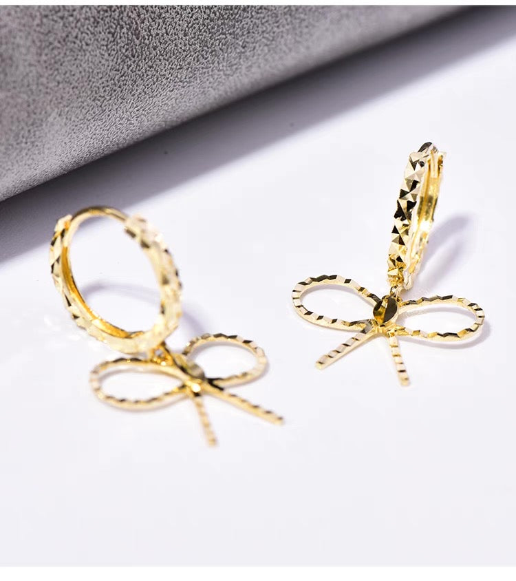 Scissor Bow Hoop Earrings