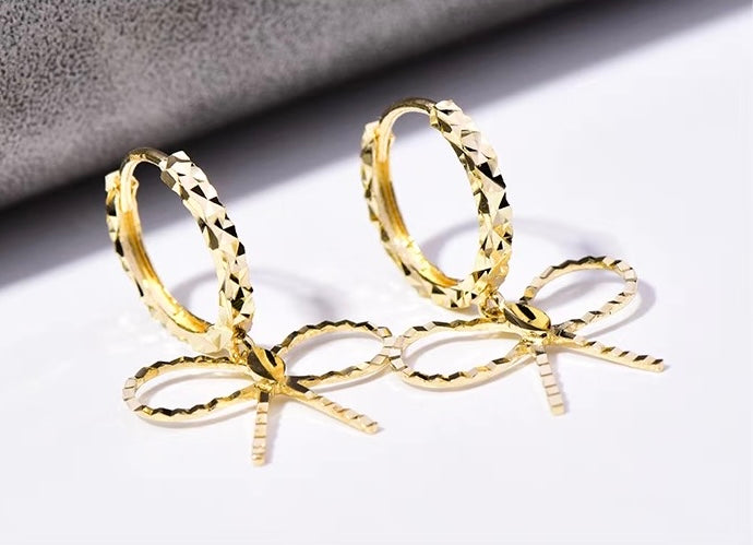 Scissor Bow Hoop Earrings