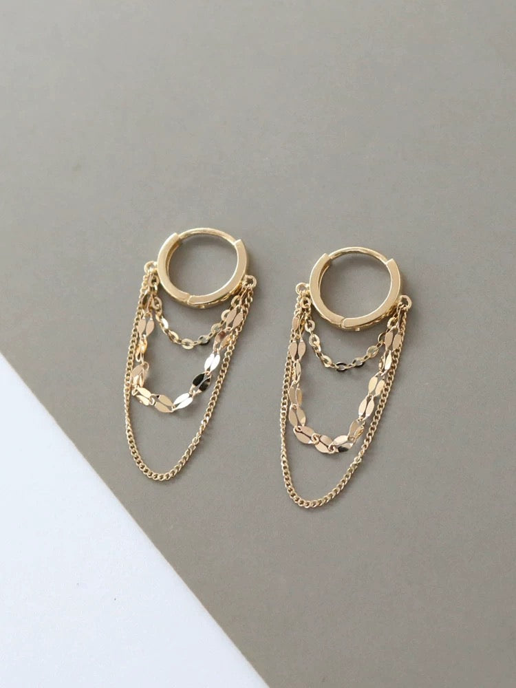 Majestic Chains Huggie Hoops