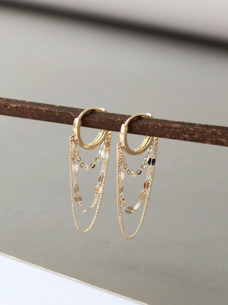 Majestic Chains Huggie Hoops