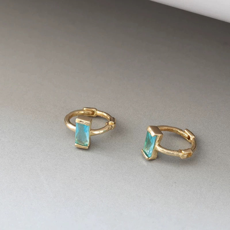 Ice Blue Plane Huggie Hoops