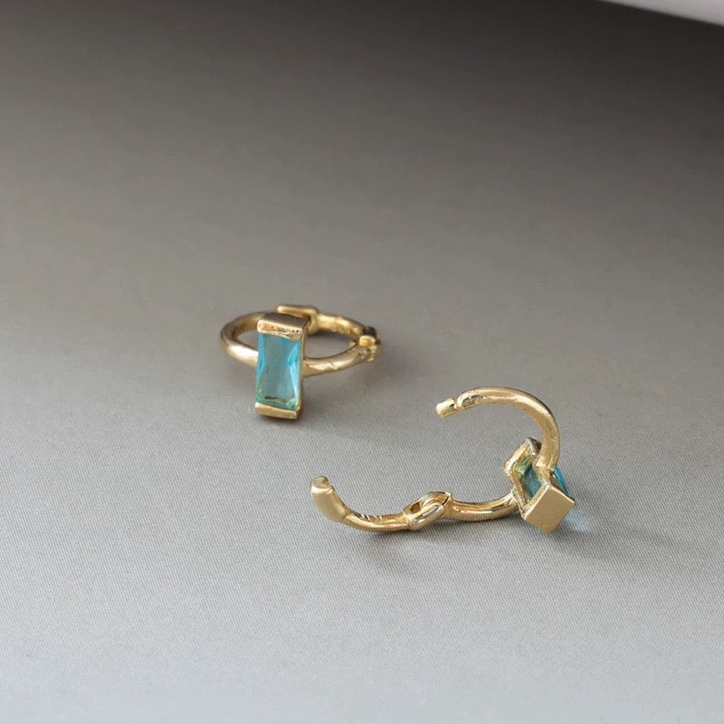 Ice Blue Plane Huggie Hoops