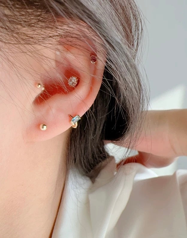 Ice Blue Plane Huggie Hoops