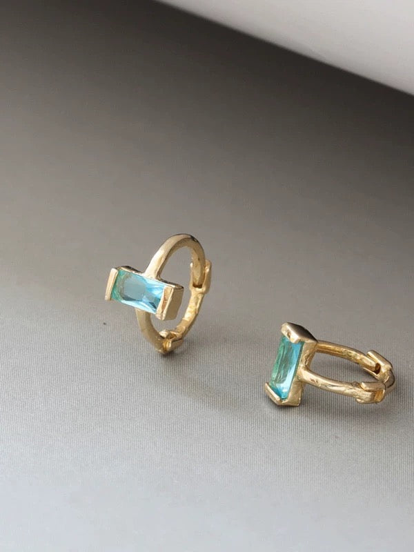 Ice Blue Plane Huggie Hoops