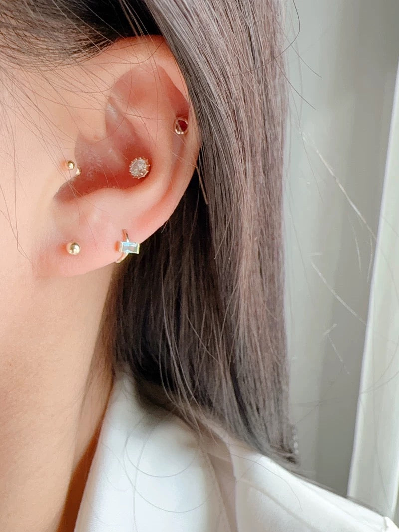 Ice Blue Plane Huggie Hoops