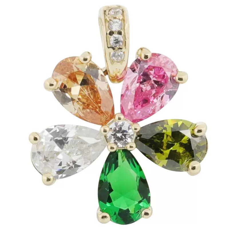 Splendid Colourful Flower Charm Pendant