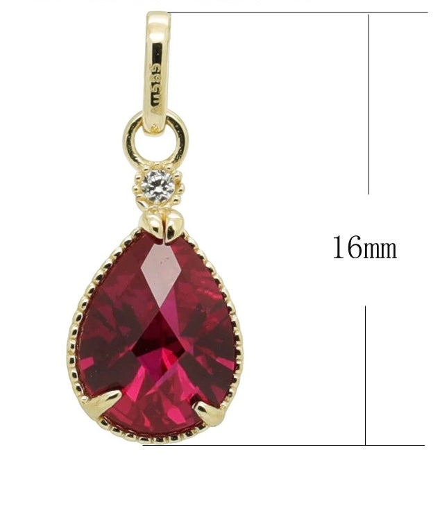 Pink Lotus Teardrop Charm Pendant