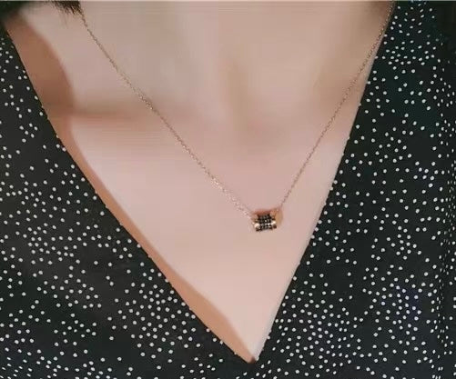 Gemstone Wheel Charm Necklace