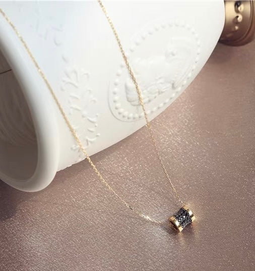 Gemstone Wheel Charm Necklace