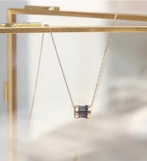 Gemstone Wheel Charm Necklace