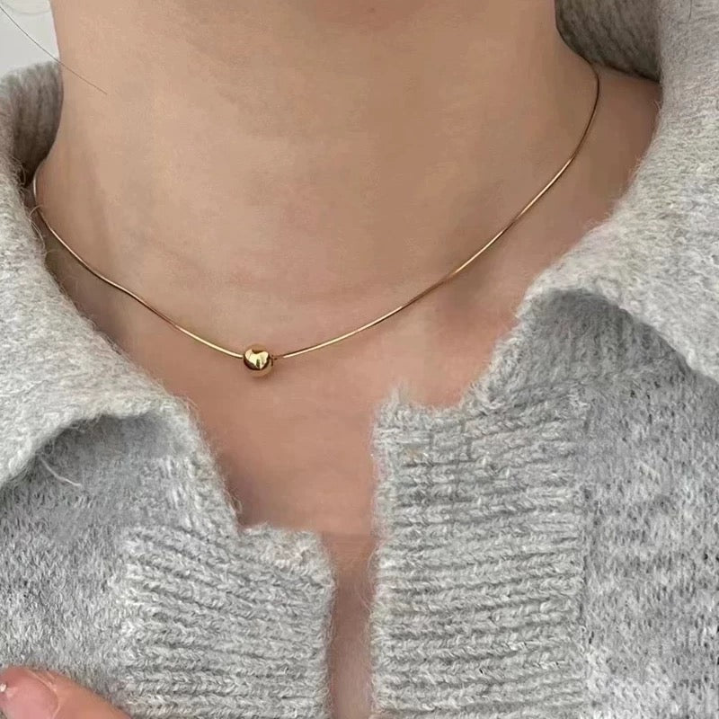 Dome on Snake Rope Collar Necklace