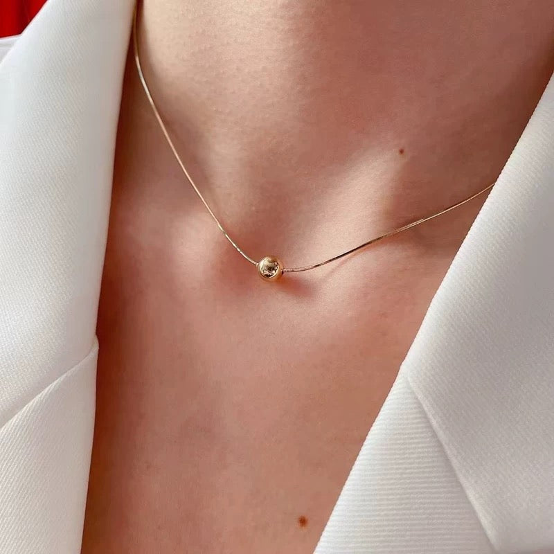 Dome on Snake Rope Collar Necklace