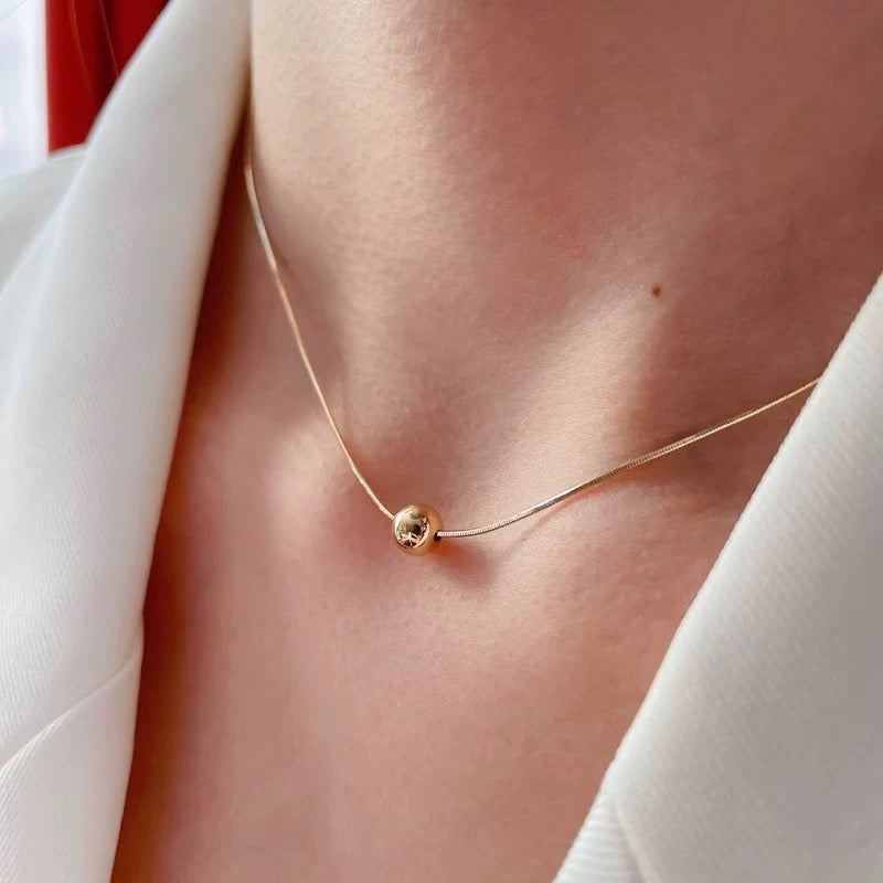 Dome on Snake Rope Collar Necklace