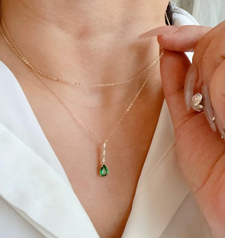 Ivy Green Goddess Charm Necklace