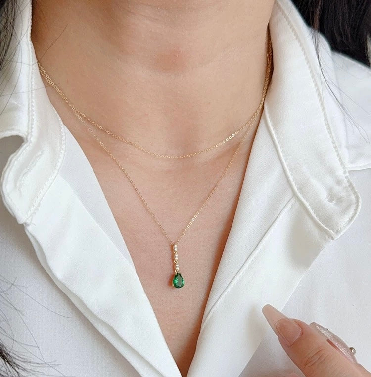 Ivy Green Goddess Charm Necklace