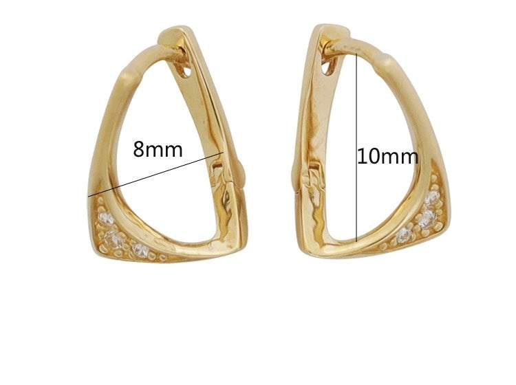 Swirl Gemstone Frame Huggie Hoops