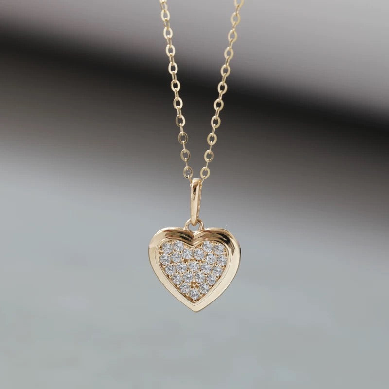 Bling Heart Charm Necklace