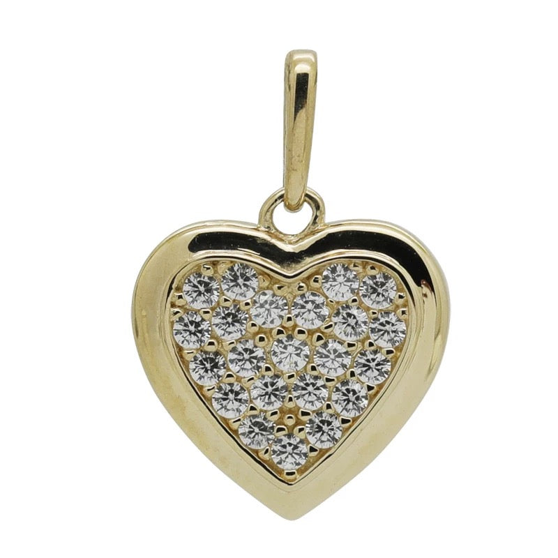 Bling Heart Charm Necklace