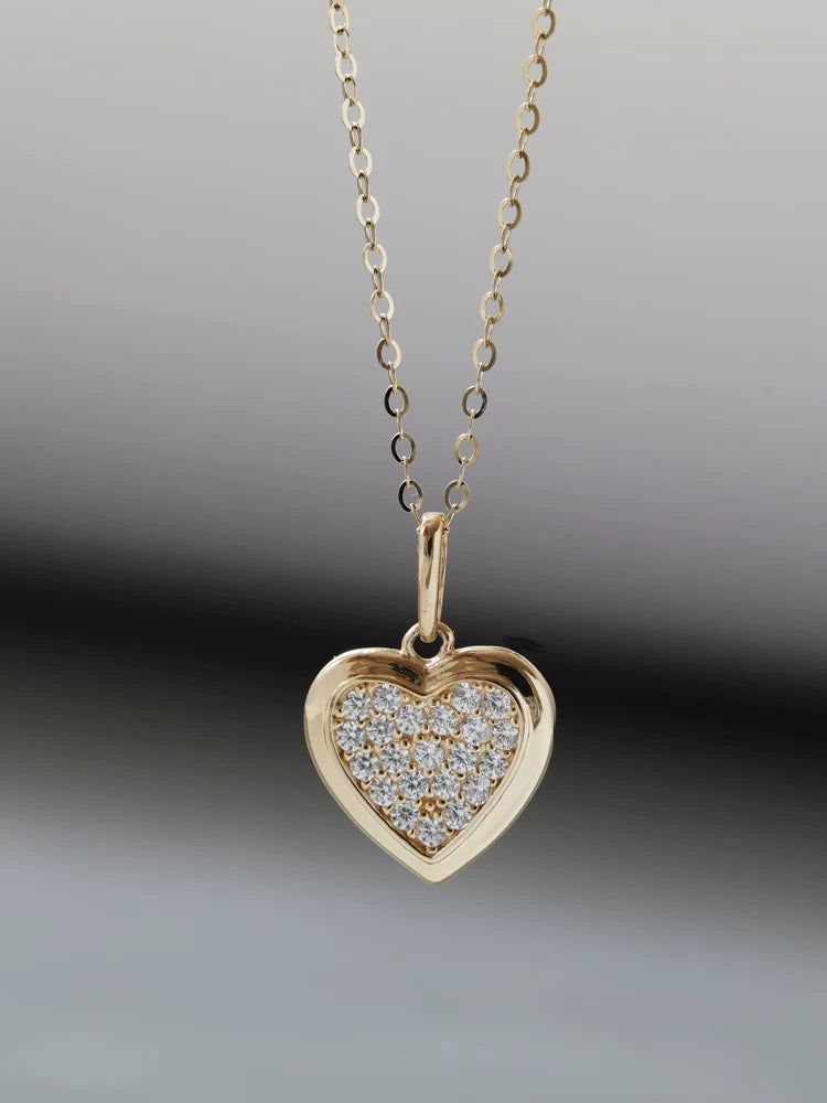 Bling Heart Charm Necklace