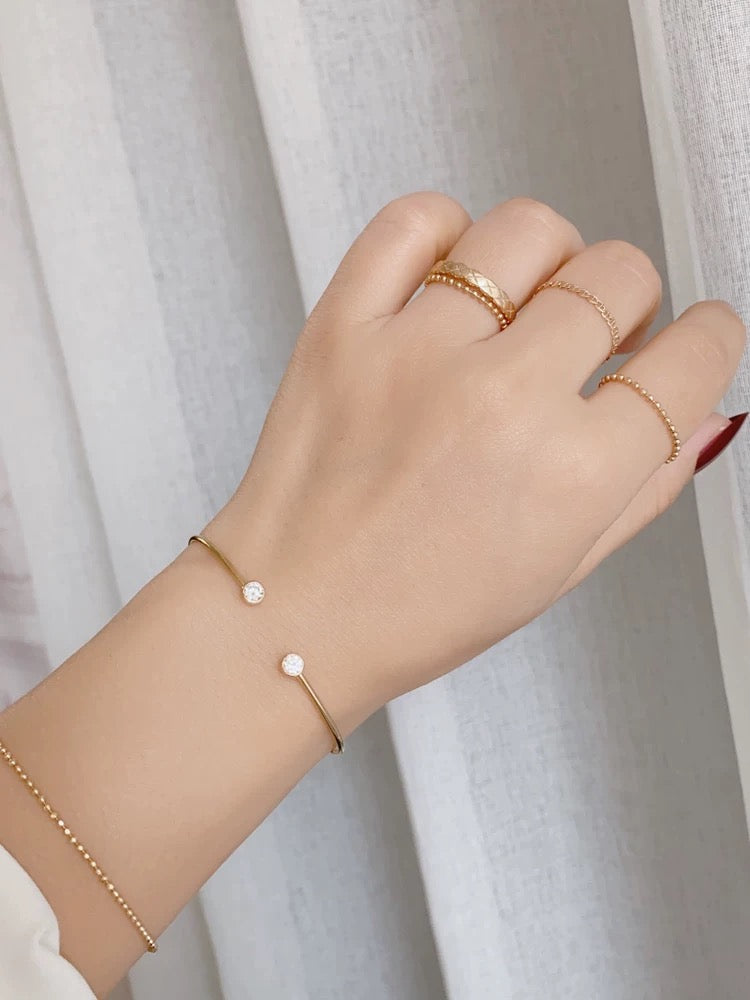 Double Bezel Bangle Bracelet