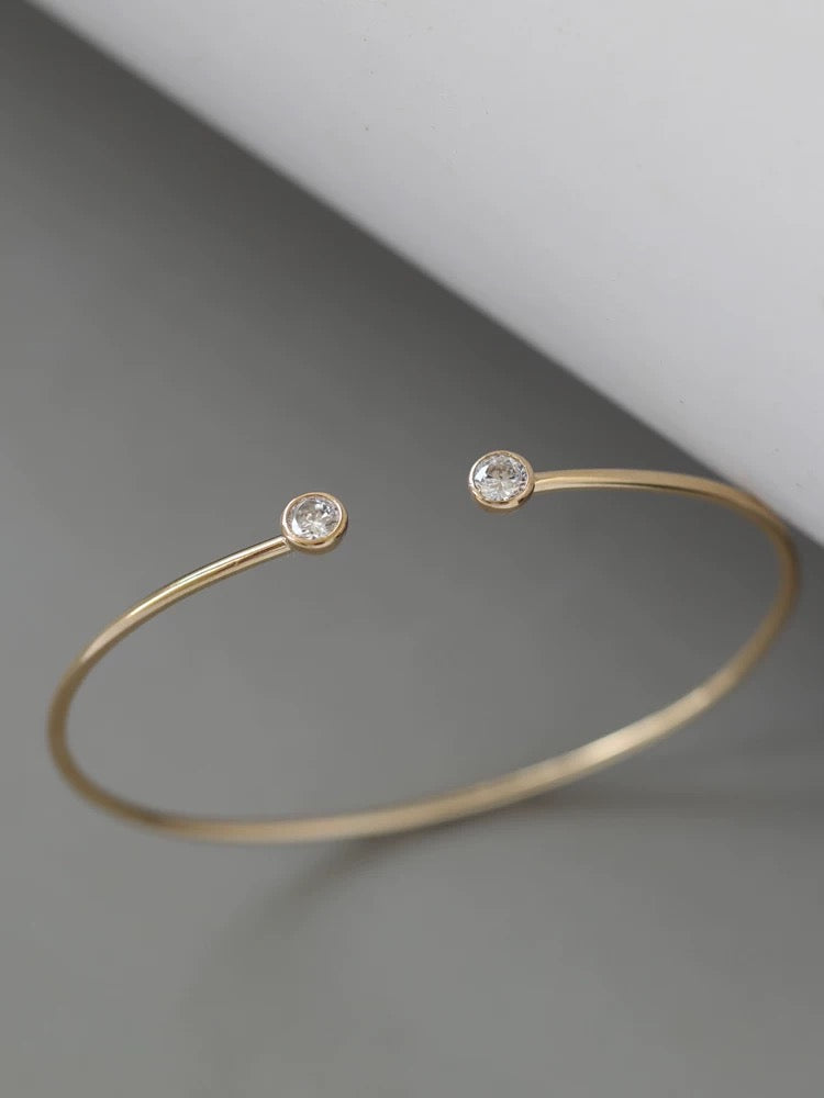 Double Bezel Bangle Bracelet