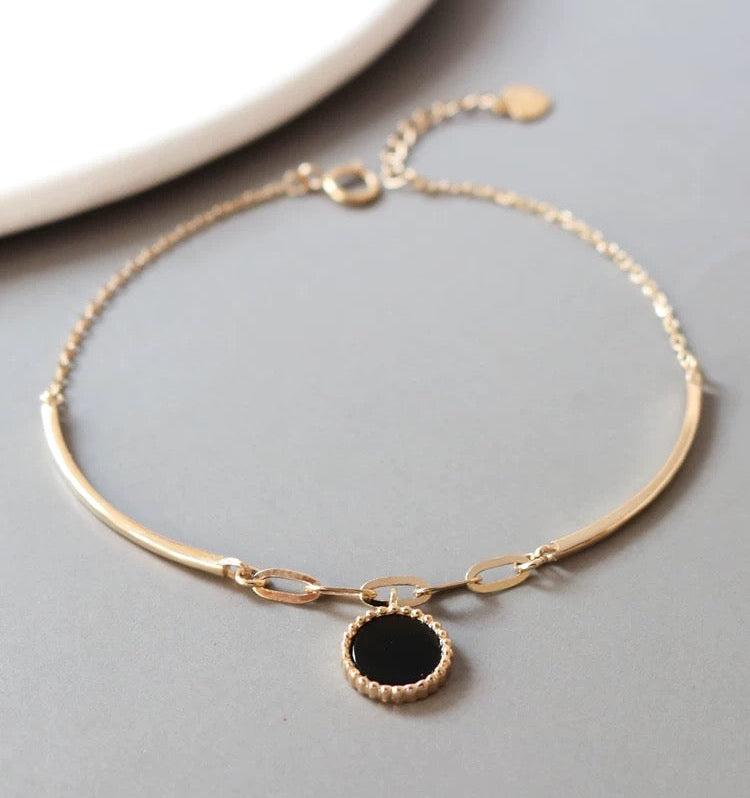 Dahlia Half Bangle & Chain Bracelet
