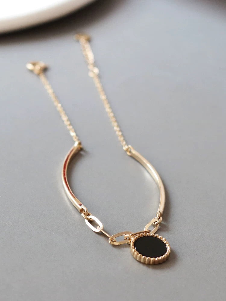 Dahlia Half Bangle & Chain Bracelet