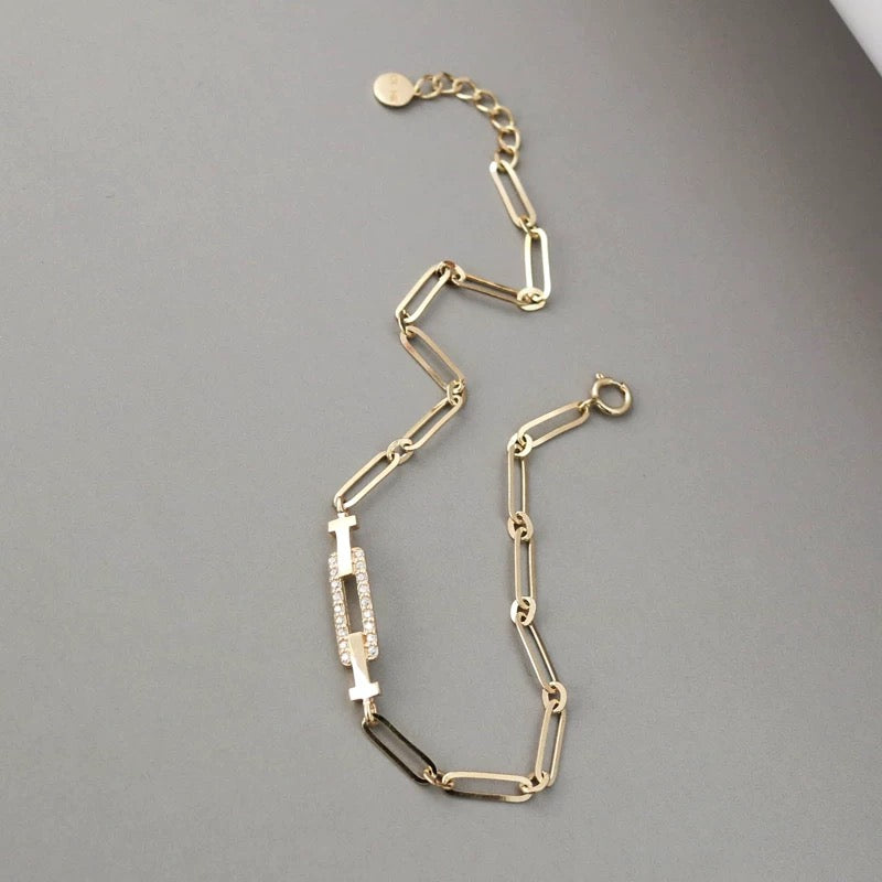 T-Bar Paperclip Chain Bracelet