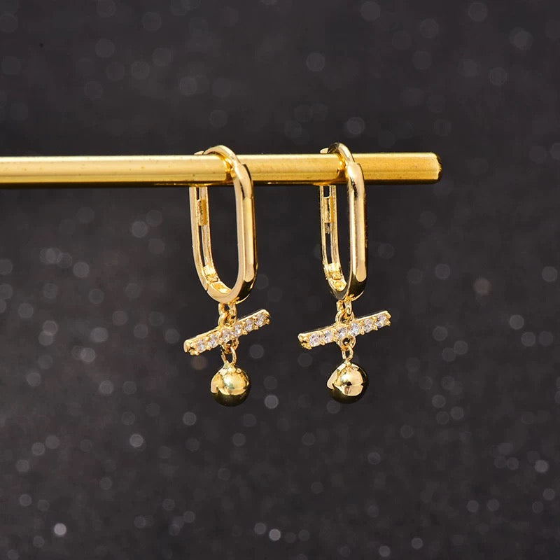 T-Bar Dome Huggie Hoops