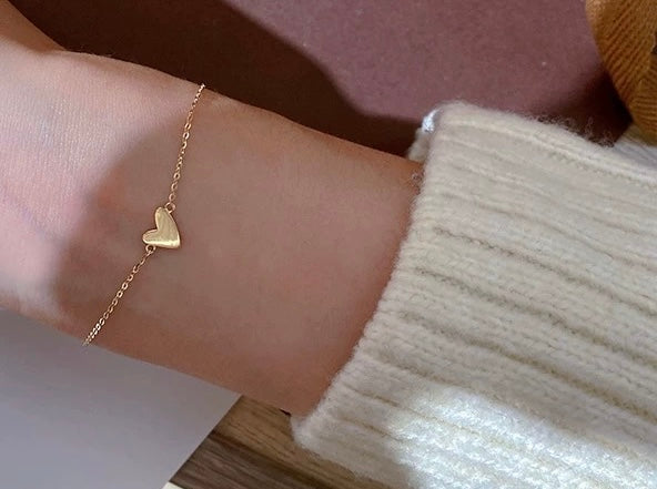 Stylised Heart Charm Bracelet & Necklace Set