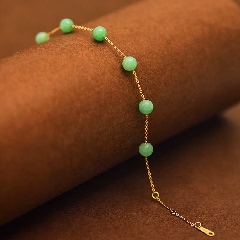 Jadeite Stone Bead Bracelet