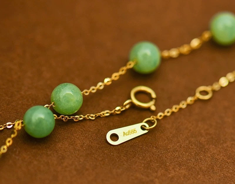Jadeite Stone Bead Bracelet