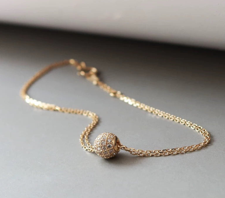 Two Chain Disco Dome Bracelet