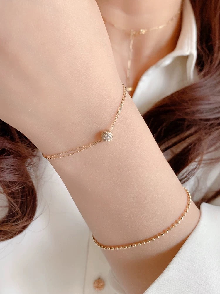 Two Chain Disco Dome Bracelet