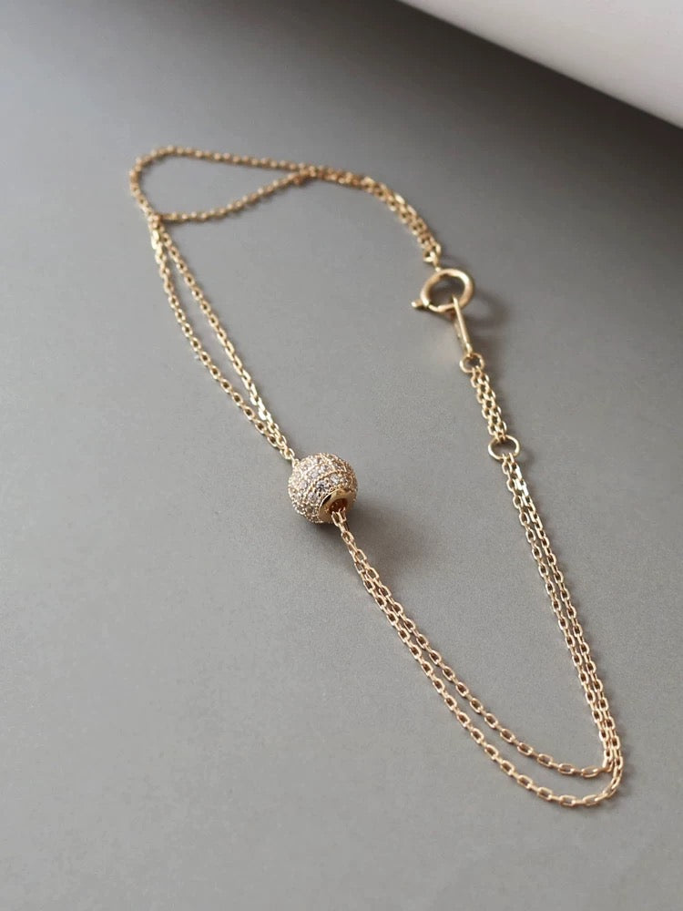 Two Chain Disco Dome Bracelet