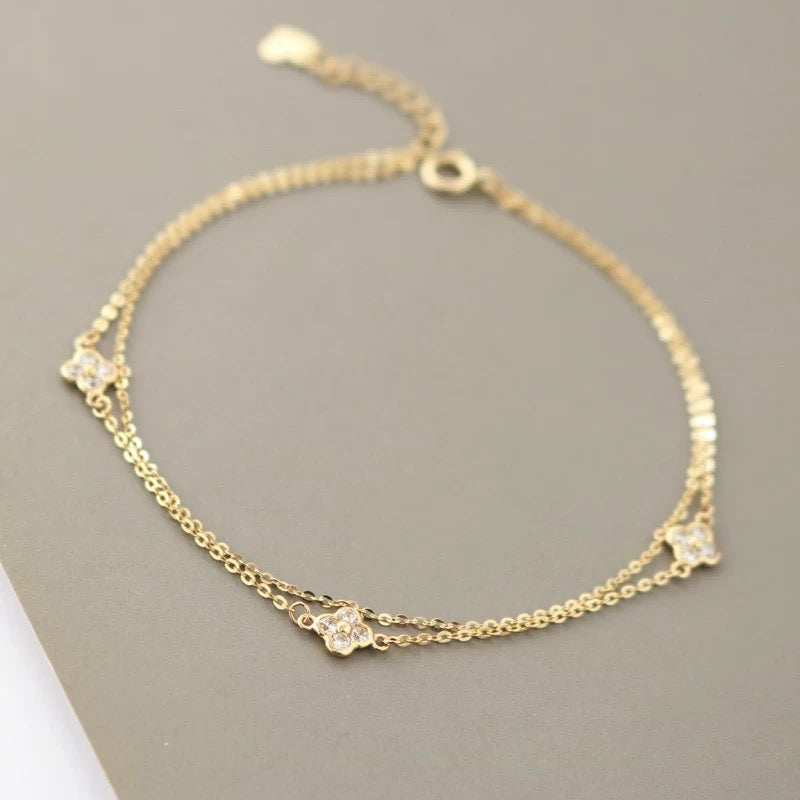 Two Chain Clovers Bracelet