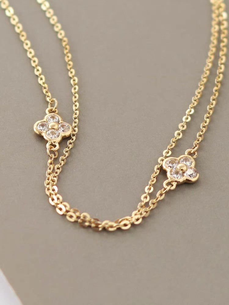 Two Chain Clovers Bracelet