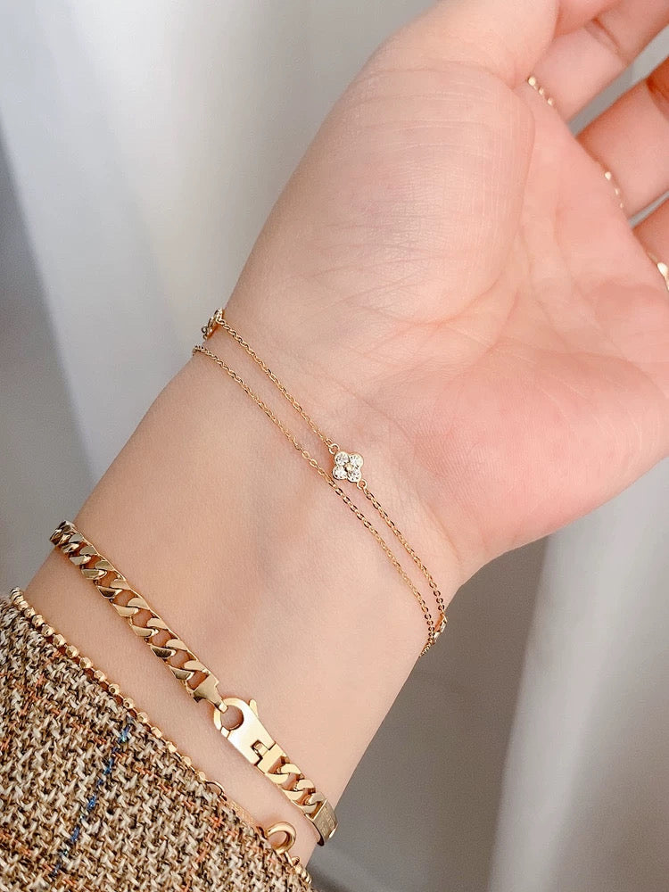Two Chain Clovers Bracelet