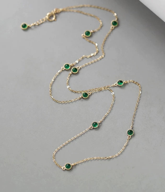 Beaded Bezel Patterned Necklace