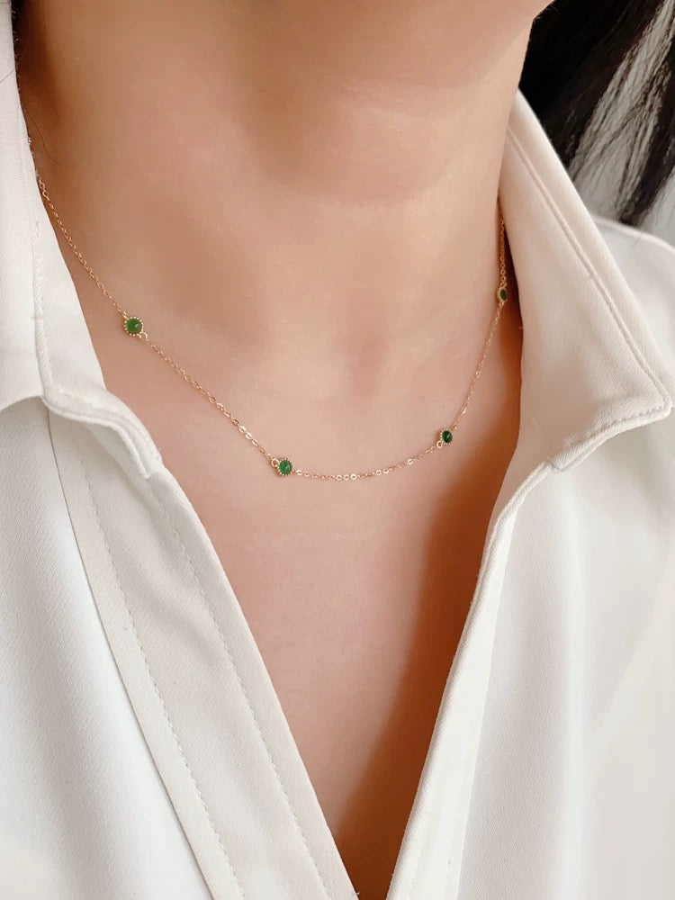 Beaded Bezel Patterned Necklace